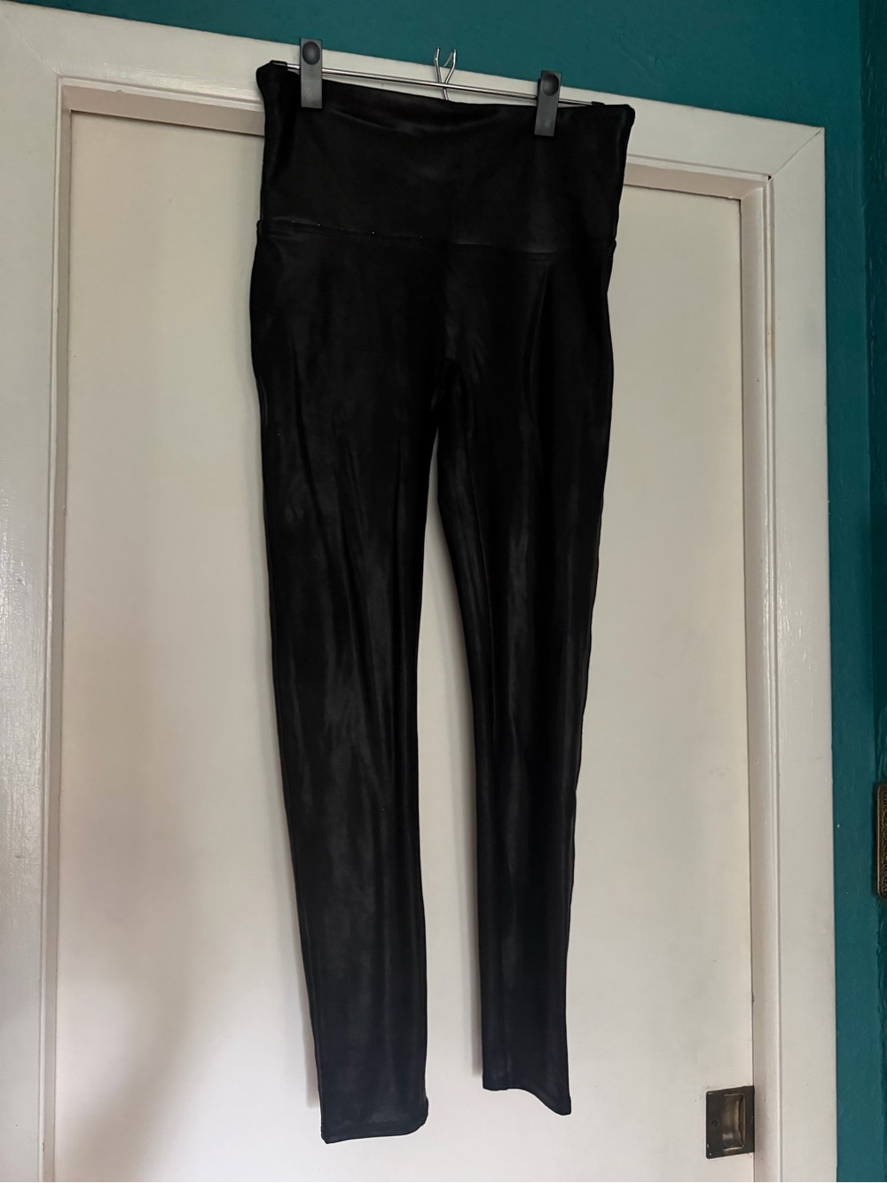 SPANX Black Faux Leather High-Waist Leggings